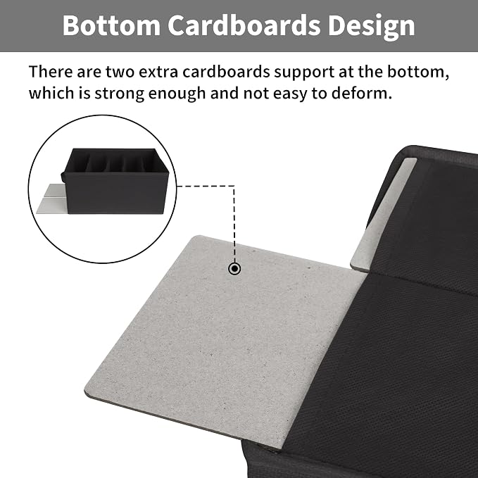 GRANNY SAYS 5-Grid Drawer Organizer: Storage Bins for T-Shirts, Pants, Sweaters & Scarves - Black Clothes Storage & Divider Sets (4-Pack) - Image 6