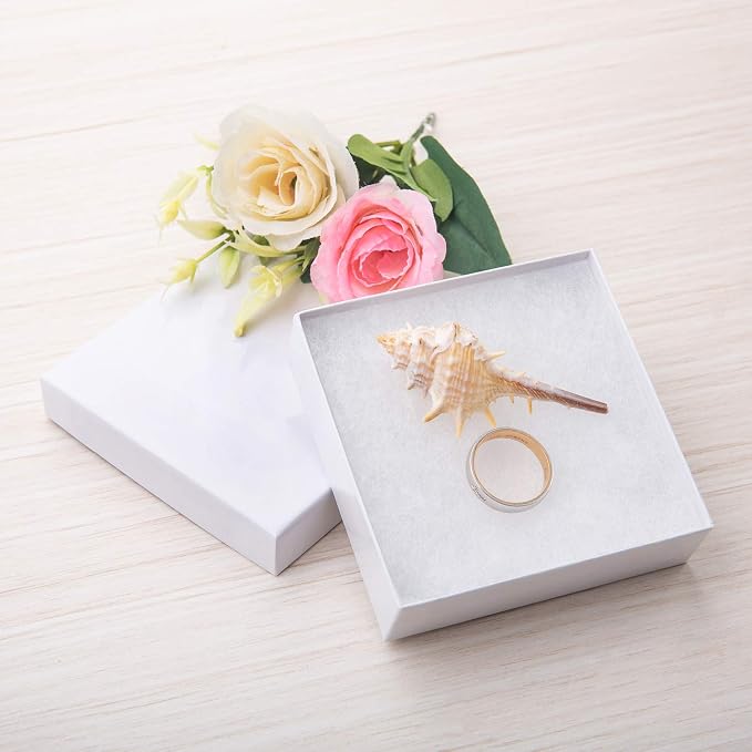 GEFTOL Jewelry Gift Boxes 20 Pack 3.5x3.5x1 Inch Cardboard Jewelry Boxes,Small Gift Boxes for Jewelry Earrings Necklaces Handmade Bangles Bracelets(White) - Image 5