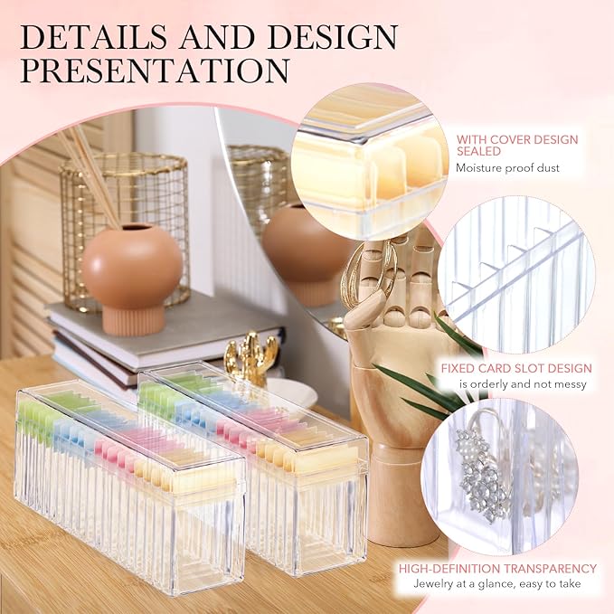 Kenning 42 Pcs Acrylic Jewelry Case Organizer, Clear Jewelry Organizers Holder with Portable Anti Tarnish Storage Bags for Rings, Earrings, Necklaces, Ideal Gifts for Women (Four Color Mixture) - Image 3