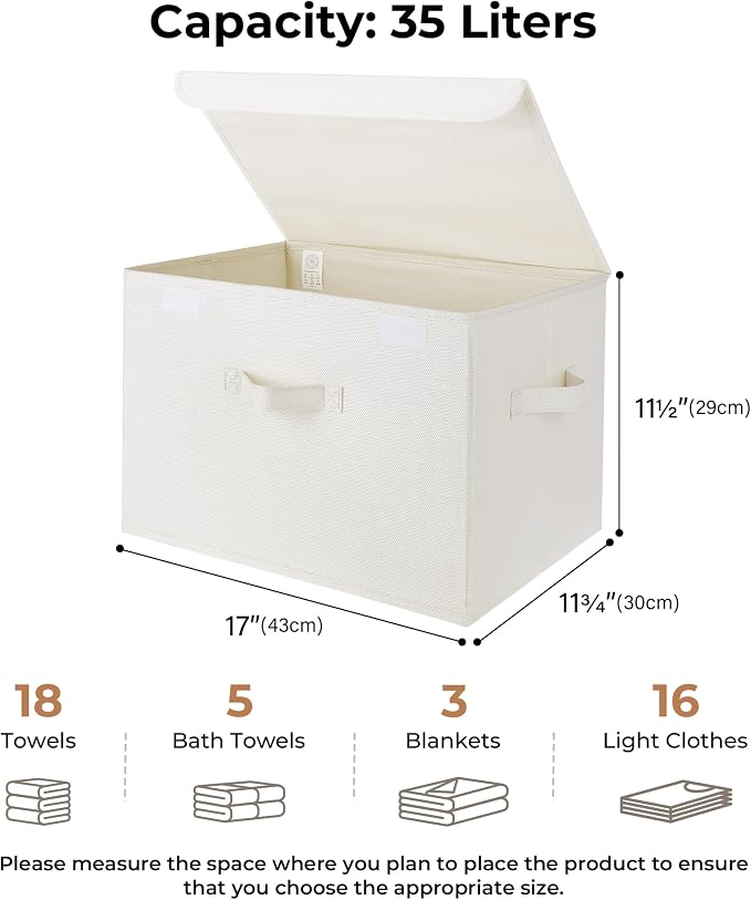 GRANNY SAYS Storage Boxes with Lids, Large Storage Bins with Lids, Decorative Box, Shelves Baskets, Clothes Storage and Organization, 2-Pack - Image 5
