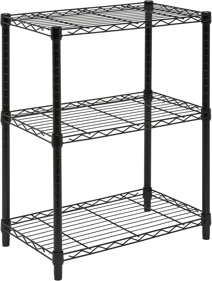 Honey-Can-Do 3-Tier Heavy Duty Adjustable Shelving Unit, 250-lb Per Shelf Metal Storage Rack, NSF Certified Wire Shelf for Kitchen Garage Pantry, Black, 24 x 14 x 30 in - Image 4