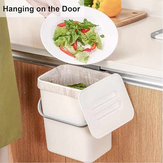 LALASTAR Mini Desktop Trash Can with Lid, Small Countertop Garbage Can, Plastic Tiny Tabletop Wastebasket for Office/Kitchen/Coffee Table, 3L/0.8 Gal, White - Image 3
