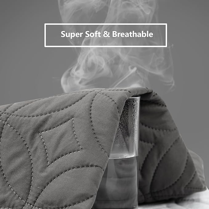 FELTYBED Cal King Size 72"x84" Waterproof Mattress Protector, Soft Bed Grey Mattress Cover Cal King, Breathable Mattress Pad Cover with Deep Pocket 6"- 15", Noiseless Washable
