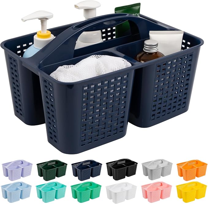Tiawudi Portable Shower Caddy, Caddy Organizer with Handle, Plastic Shower Basket Hold Soap, Shampoo, Hair Supplies and Beauty Products, Cleaning Supplies Organizer for Home, Dorm, Shelf and Cabinet by Tiawudi