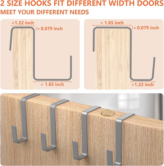 FENTEC 1 Pack Over The Door Shoe Organizer,68" Exlarge Deep Pockets Hanging Shoe Organizers, 8 Shelves Shoe Rack for Closet, Shoe Holder for Boots,Over Door Organizer in Home, RV, Dorm, Grey - Image 7