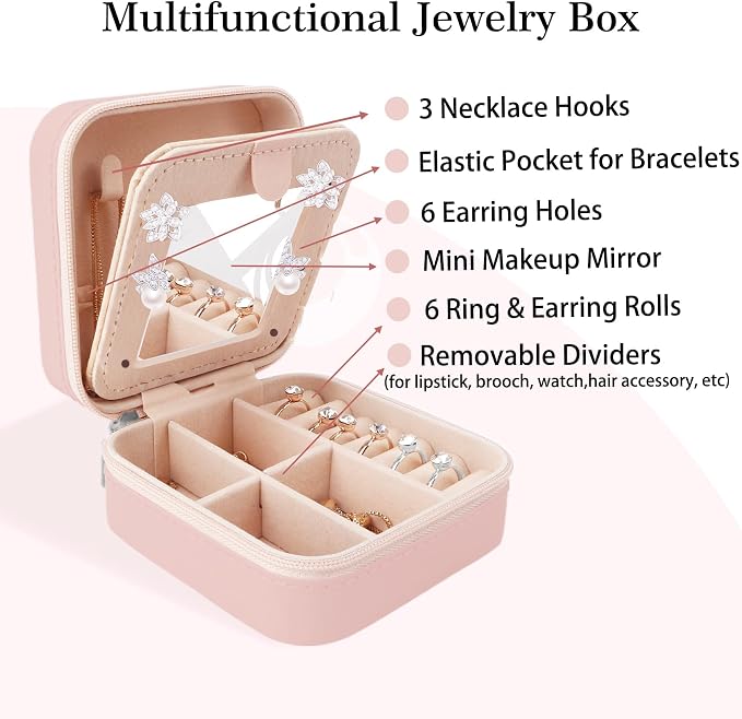 Grandma Gifts Best Grandma Ever Jewelry Box Valentines Mothers Day Christmas Birthday Gifts for Grandmas Granny Nana Mimi Gigi Grandmother Gift Pink Portable Travel Jewelry Case Organizer - Image 3