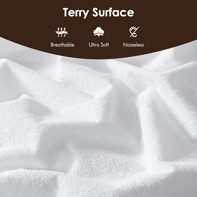 ClevaHome King Size 100% Waterproof Mattress Protector,Deep Pockets Fits up to 18 Inches, Soft Breathable Noiseless Terry Cover, Machine Washable