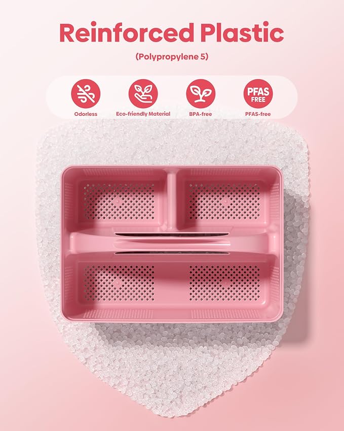 4 Pack Portable Shower Caddy, Integrated Handle, Reinforced Plastic, Organizer Storage Bathroom Supplies and Beauty Products, Cleaning Supplies, Shower Basket for Home, Dorm, Shelf and Cabinet - Image 3