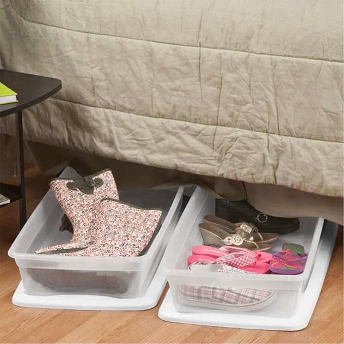 Sterilite 12-Pack 41 Quart Storage Box, Stackable Clear Plastic Bins with Snap-On Lids - Heavy-Duty Organizing Containers for Closet, Bathroom, and Office - Image 6