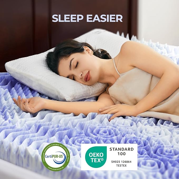 Dreamsmith 3 Inch Mattress Topper 7-Zone Memory Foam Mattress Topper Pressure Relief Soft Mattress Pad, Made with CertiPUR-US® Certified Foam, Twin Size Bed