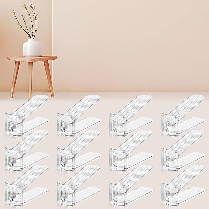 FENRUNXU Shoe Slots Organizer for Closet,12PACK Shoe Stacker Shoe Rack Organizer for Closet Space Saver Storage Shoe Holder Organization(Transparent) by FENRUNXU