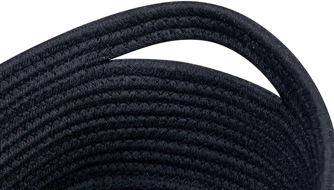 CubesLand Cute Black Basket Bins,Small Woven Storage Baskets for Shelf,Baby Nursery Basket Bin,Cube Organizer Basket Bin,Soft Toys Storage Basket,Home Decor Organization Bins 12 x 8 x 5 inches - Image 5