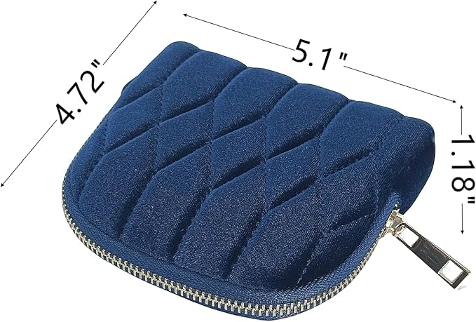 Small Travel Jewelry Case - Jewelry Travel Organizer Bag with for Bracelets, Necklaces, Bangles, Jewelry Organizer Storage Bag Gift for Women Girls,5.1x4.72x1.18 IN- RJB001-Navy - Image 2