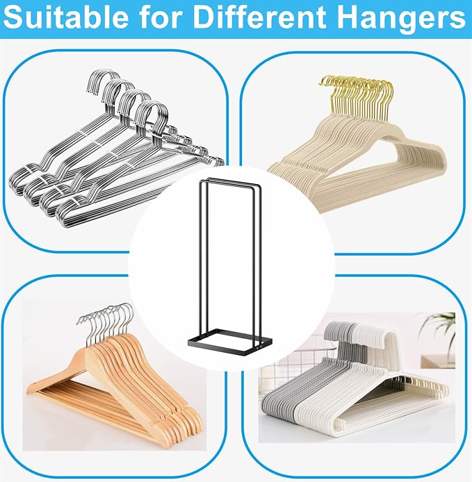 Hanger Organizer Stacker, Clothes Hanger Holder for Closet Laundry Room, Hangars Stacker Hold up 110 Wire Hangers for Storage Organizer, Hanger Rack Stand for Adult Child Velvet Pants Hangers - Image 3