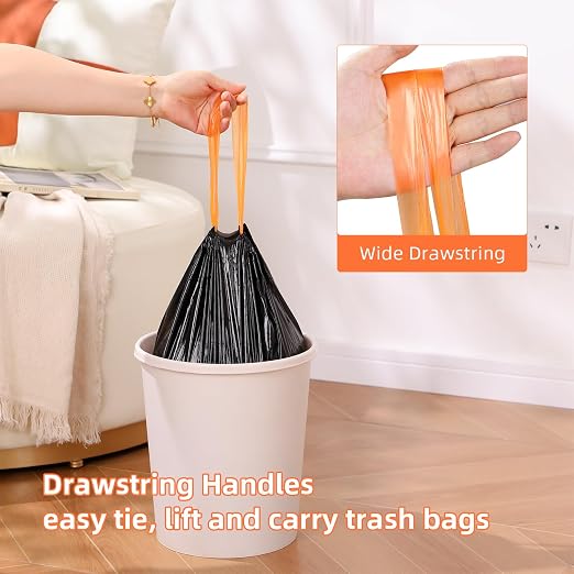 funest Trash Bags, 4 Gallon Small Drawstring Garbage Bags 75 Counts, Thick Plastic Wastebasket Liners for Bathroom Toilet Office Bedroom - Image 2