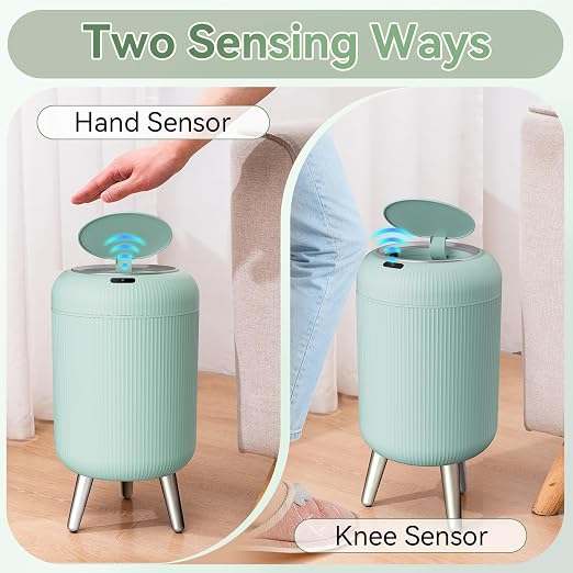 Automatic Motion Sensor Bathroom Trash Can Touchless,3 Gallon/11L Smart Garbage Bin,Mini Trash Can with Removable Legs for Toilet,Kitchen,Bedroom,Office,Smart Plastic Electric Garbage Cans-Blue - Image 4