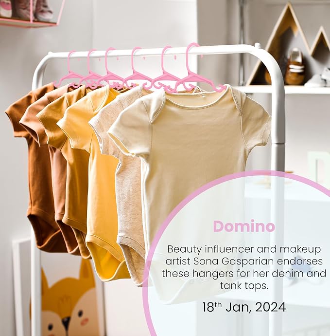 Utopia Home 60 Pack Kids Hangers - 11.5 Inch Plastic Baby Hangers for Closet - Childrens Hanger for Clothes & Infant Hanger for Closet - for Everyday Standard Use (Baby Pink) - Image 4