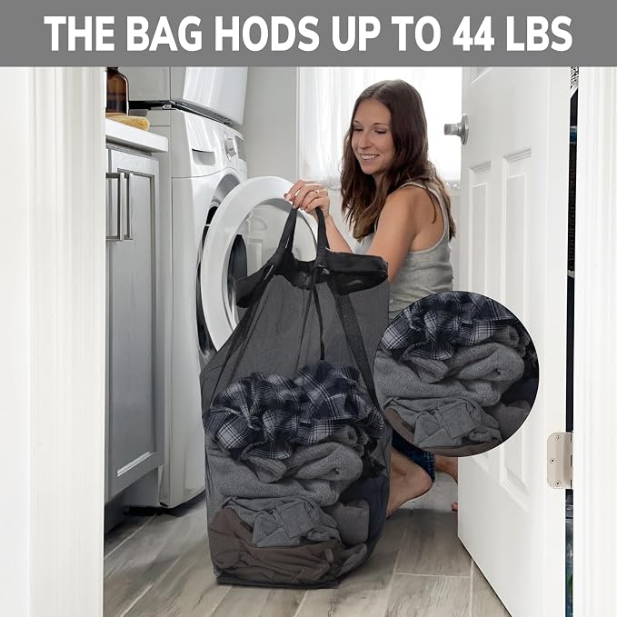 CHICVITA 75L Slim Laundry Hamper with Wheels and Removable Wash Bag, Black Rolling Basket with Handle for Laundry Room - Image 8
