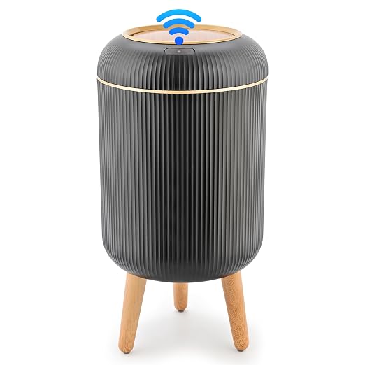 Pukomc Smart Sensor Wastebasket, Convenient and Hygienic Easy to Use, Technology Sensor Waterproof Wastebasket Plastic Trash can for Kitchen, Bathroom, Bedroom, Living Room, Office and Outdoor Black by Pukomc
