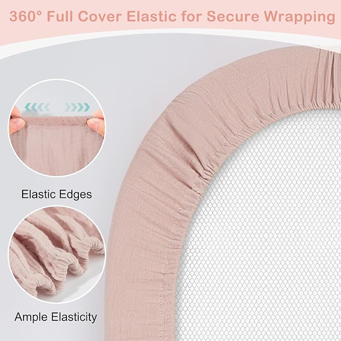 Basumee Muslin Bassinet Sheets for Baby Girl Boy 2 Pack Soft Breathable Baby Bedside Bassinet Fitted Sheets with Bottom Elastic Band Mattress Cover for Rectangle Oval Hourglass Bassinets