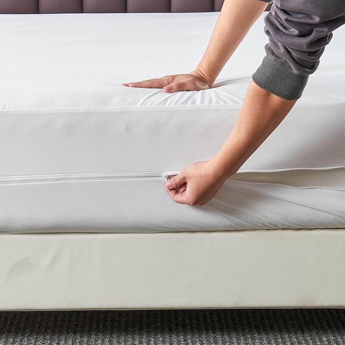 Kingnex 60x72x6 Zippered Sleeper Sofa Queen Mattress Encasement Cover Waterproof 6 Sided Mattress Protector for Sofa Bed