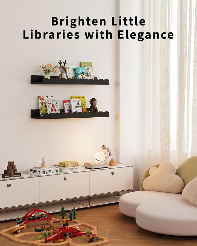 Shario Nursery Shelves (Black, 16.5 Inches) - Image 4