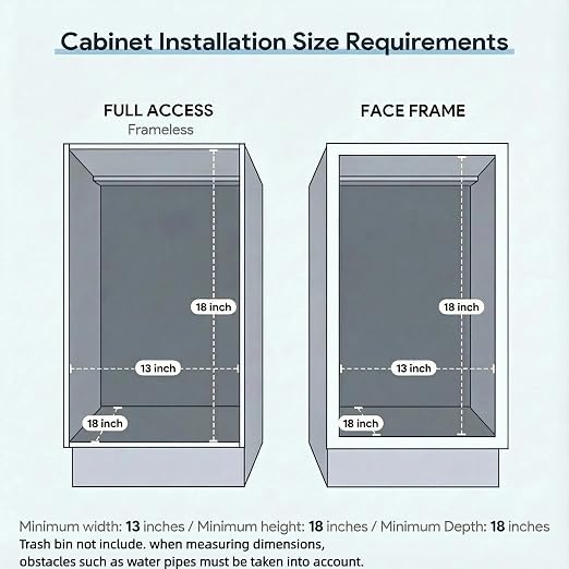 Pull Out Trash Can Under Cabinet & Under Sink - Heavy Duty Sliding Adjustable Cabinet Garbage Can Organizer, Requires Minimum Cabinets Opening 13" W X 18" D,Chrome Finish (Waste Bin Not Included) - Image 4
