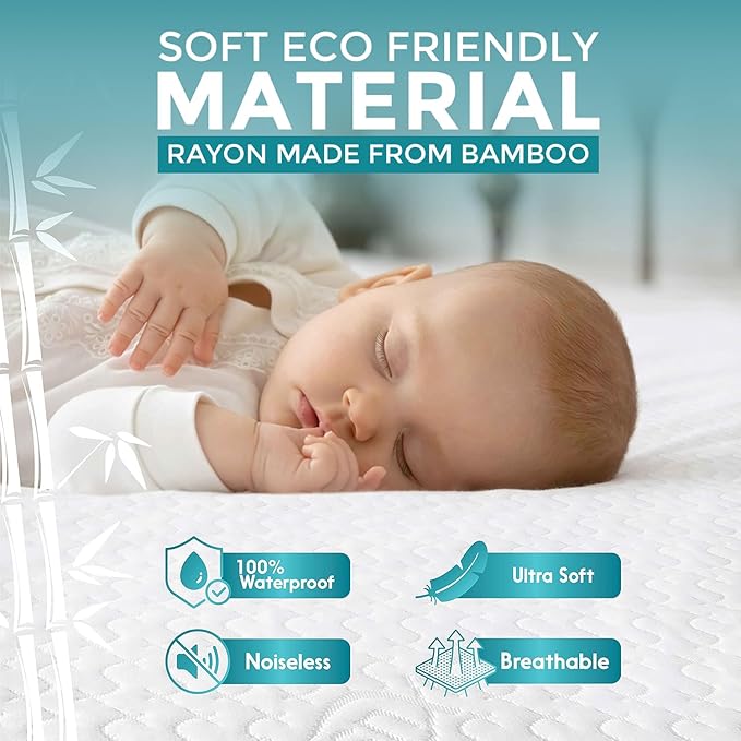 Waterproof Mattress Protector Twin Size - 3D Air Fabric Cooling Mattress Cover Pad, Smooth Ultra Soft Breathable Noiseless Washable, 15''-21'' Deep Pocket (Queen)