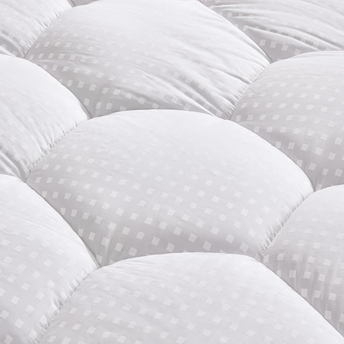 Sonive CaliforniaKing Mattress Protector, Mattress Topper 300TC Cotton Quilted Deep Pocket up 8-21", Fitted Mattress Pad Ultra Soft Protector,Durable & Easy Care White
