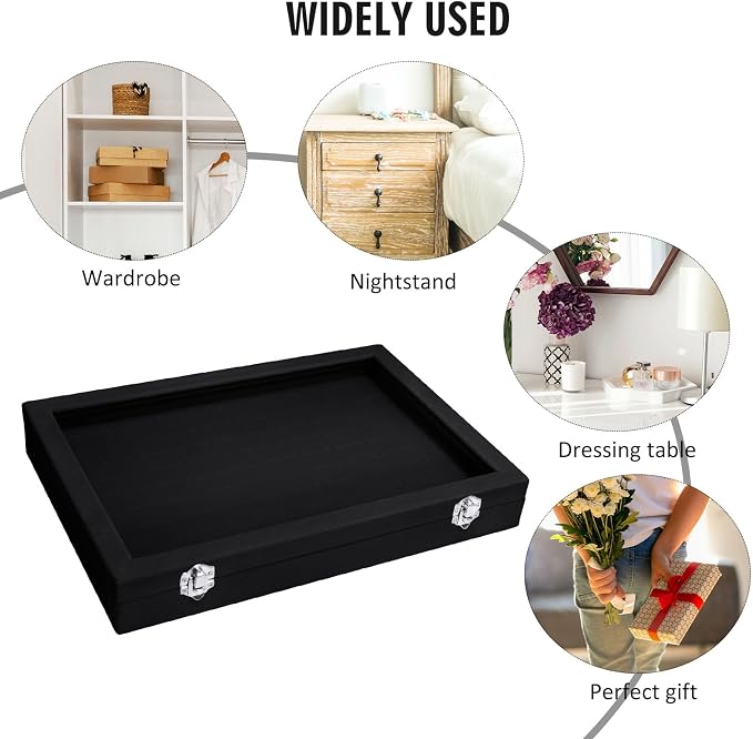 Vicoter Rings Organizer Tray 100 Slot Velvet Ring Earring Storage Box TranSparent Cover Jewelry Store Ring Display Box Jewelry Display Cabinet for Girl Wife Mother - Image 6