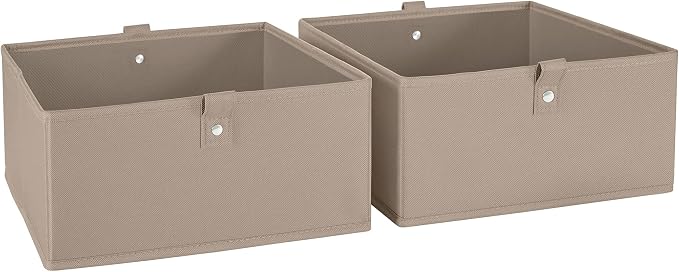 RiverRidge Kids 2pc 10.5in. W x 5in. H Folding Storage Bin Set - Taupe by RiverRidgeHome