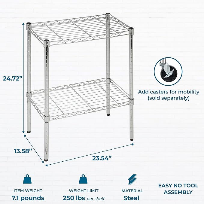 Honey-Can-Do 14x24x24 Shelving Unit CRM SHF-09374 Chrome, 500 lbs - Image 3
