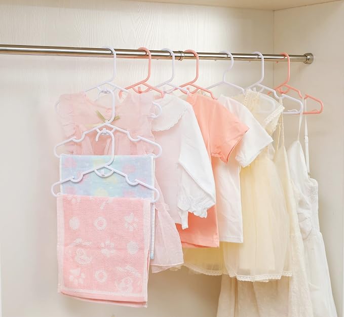 40pcs Grey Baby Nursery Closet Hangers,Non-Slip Laundry Infant Pant Hanger for Newborn Clothes,Stackable Hangers,Save Space Ultra-Thin Child Coat Hanger for Girl Boy Toddler Kids - Image 5