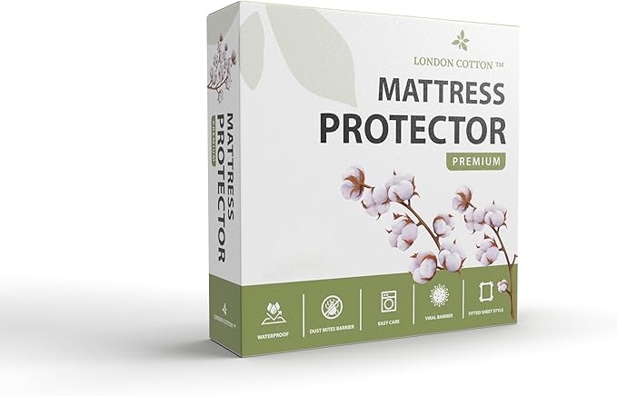 Premium Twin XL Size Mattress Protector 100% Waterproof Mattress Protector Breathable Deep Pocket Washable Bed Cover College Dorm Size (Twin XL)