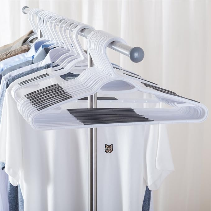 30 Pack Bendable Plastic Hangers Light-Weight Non-Slip Clothes/Suit Hangers(Grey) - Image 2