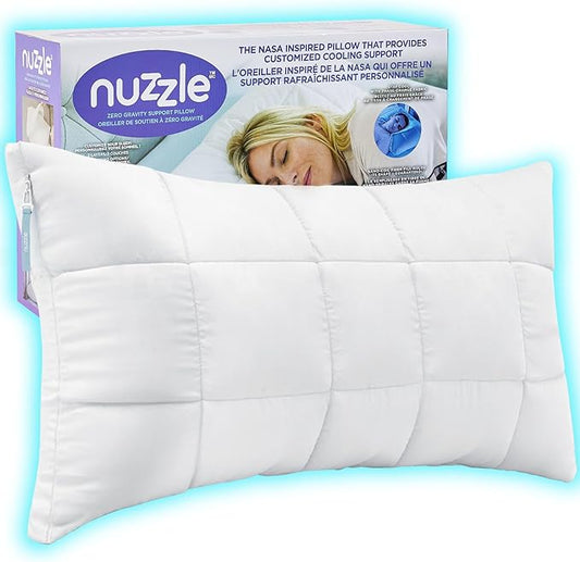 Nuzzle Cooling Adjustable Pillow Queen Size for Side Sleepers, Luxury Bed Pillow Hotel Collection - Best Adjust Height Soft Firm Pillow for Back, Stomach or Side Sleepers