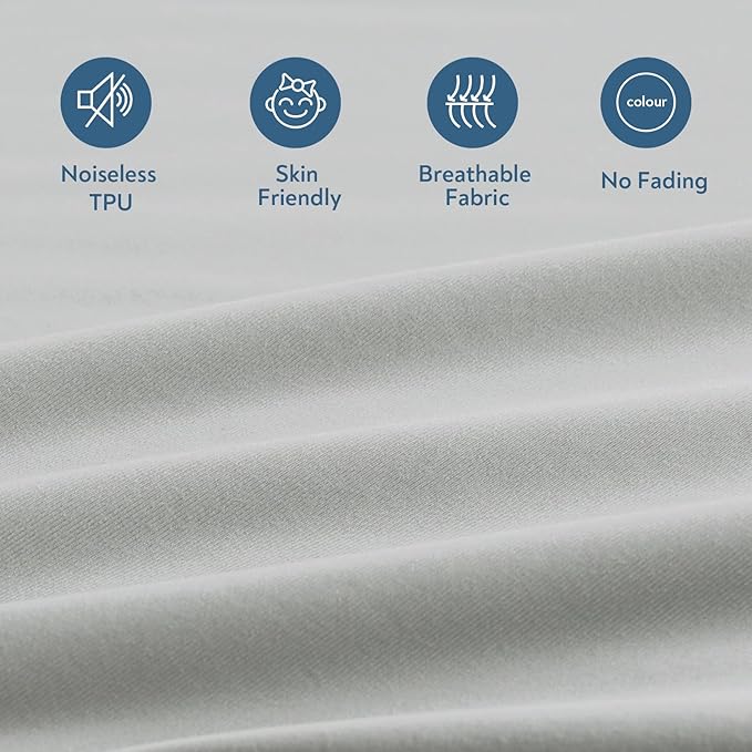 Full Size Mattress Protector Waterproof Cover 2 Pack, Breathable Waterproof Bed Full fitted Sheet Only, Washable 14" Deep Pocket Double Mattress Cover With Elastic Rubber Band, Grey