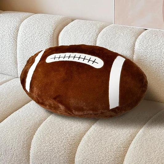 Football Pillow, Stuffed Football Throw Pillow, Cute Football Plush for Football Fans Creative Room Decor, Fluffy Durable Football Plushies Gift for Kids Party Football Decor (15.7 Inches)