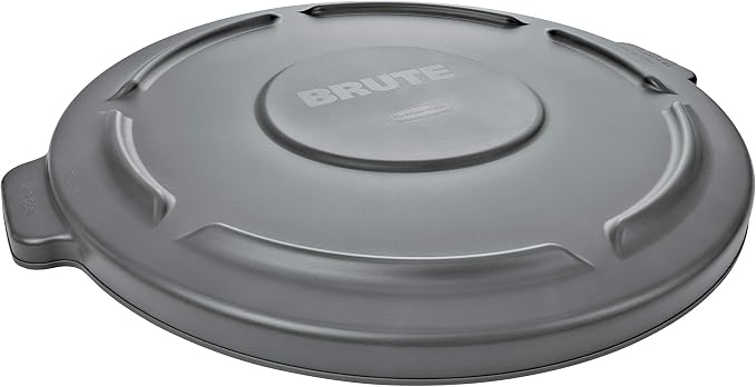 Rubbermaid 263100GY Round Flat Top Lid, for 32-Gallon Round Brute Containers, 22 1/4-Inch, dia., Gray by RubbermaidCommercialProducts