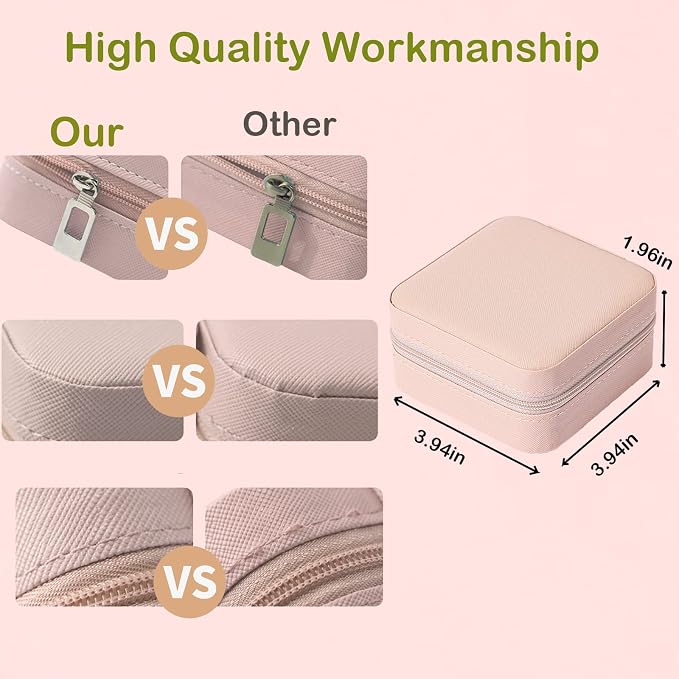 Travel Jewelry Case Bridesmaid Gifts Box,6 Pack Small Jewelry Box Mini Jewelry Organizer,PU Leather Portable Earring Storage Box for Women Girls Bridesmaid Proposal Gifts - Image 6