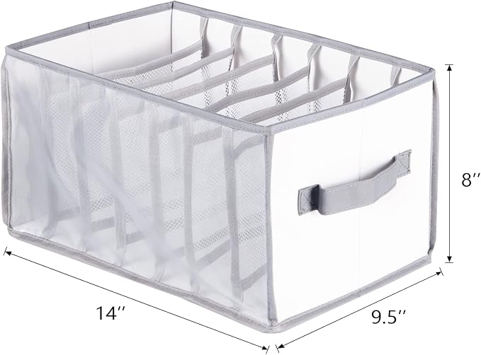 Univivi Closet Clothes Organizers Wardrobe Clothes Organizer Sweaters Organizer for Closet, 7 Grids Upgraded Large Capacity T-Shirt Organizers for Jeans, Pants, Sweaters, Underwear - Set of 4 - Image 2