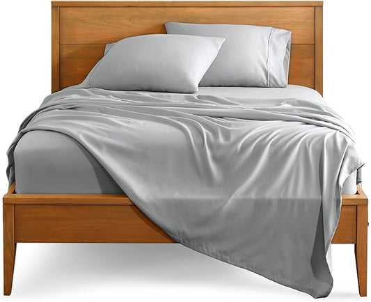 Bare Home Full Sheet Set - 1800 Ultra-Soft Microfiber Full Bed Sheets - Double Brushed - Deep Pockets - Easy Fit - 4 Piece Set - Bedding Sheets & Pillowcases (Full, French Grey)