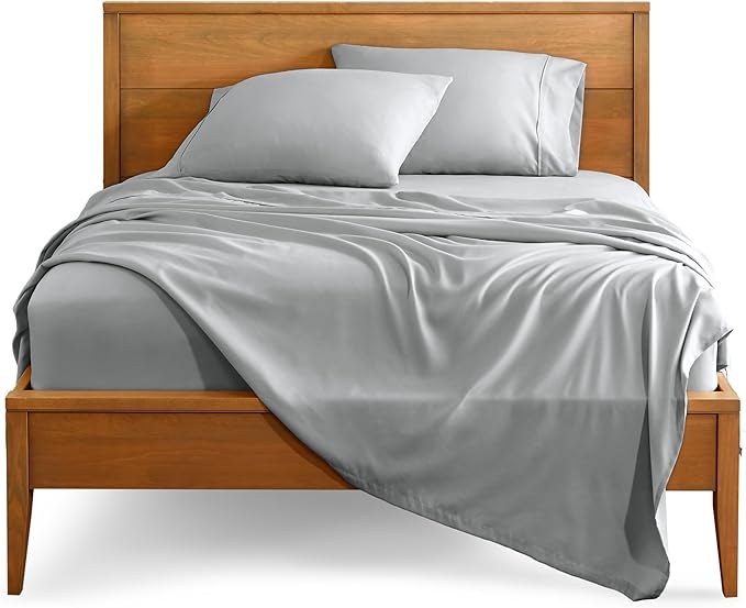 Bare Home California King Sheet Set - 1800 Ultra-Soft Microfiber Cal King Bed Sheets - Double Brushed - Deep Pockets - Easy Fit - 4 Piece Set - Bed Sheets (California King, French Grey)