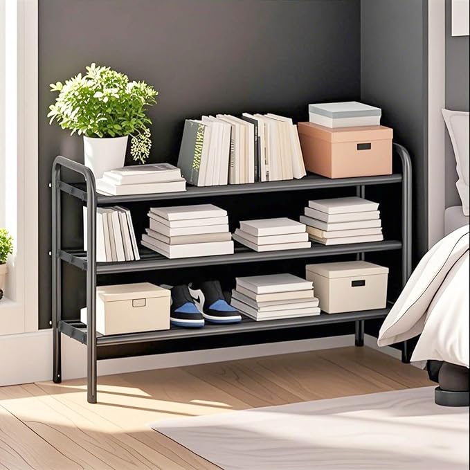 KANAV Expandable Shoe Rack Organizer – 3-Tier Shoe Shelf for Closet, Entryway & Front Door – Space-Saving Shoe Storage Solution - Image 6