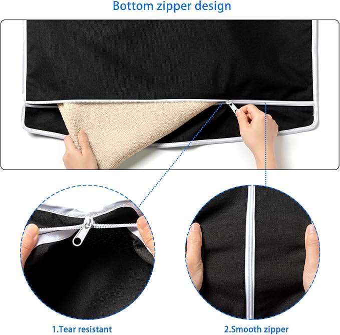 ANSTROUT 2 Pack XL Hanging Laundry Hamper, Extra Large Tear-Resistant Door Organizer with 2 Hook Types, Space-Saving Laundry Bag (36.5" x 22", Black) - Image 7
