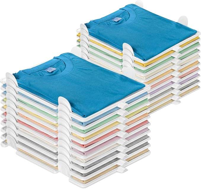 Accenter Tshirt Organizer for Closet Storage,Closet Shelves for Bedroom Storage,Stackable Storage Bins for Home Storage,Sturdy and Durable, Clothes Folder,20-Pack by Accenter