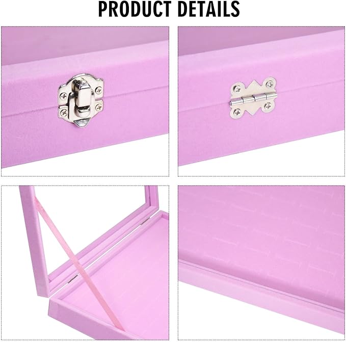 Vicoter Rings Organizer Tray 100 Slot Velvet Rings Earring Storage Box TranSparent Cover Jewelry Store Ring Display Box Jewelry Display Cabinet for Girl Wife Mother. - Image 4