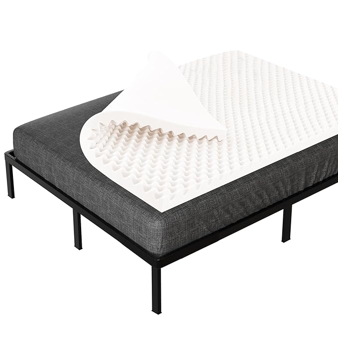 Treaton 1-inch Soft Foam Toppers with Convoluted Egg Shell Design | Extends Mattress Topper Life, Provides Proper Back Support and Relieves Pain, Improves Better Posture, Queen, Green