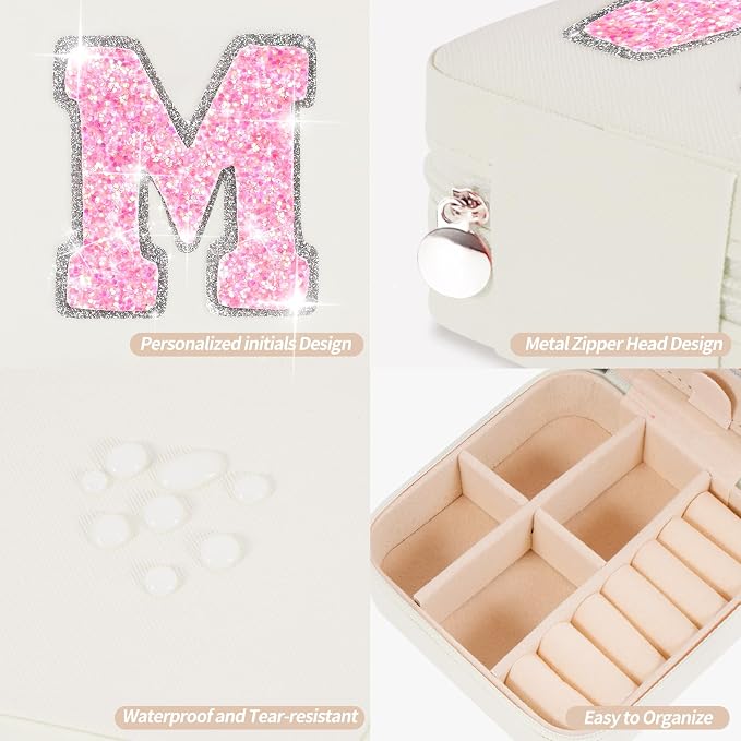 Uygafly Travel Jewelry Case - Mother's Day Gift for Mom, Daughter, Wife, Sister, Her - Birthday, Mother-in-Law, Mama Gift Idea | Cream, M - Image 4