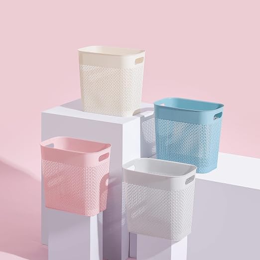 UUJOLY Plastic Small Trash Can Wastebasket, Garbage Container Basket for Bathrooms, Laundry Room, Kitchens, Offices, Kids Rooms, Dorms, (Blue, 3 Gallon) - Image 5